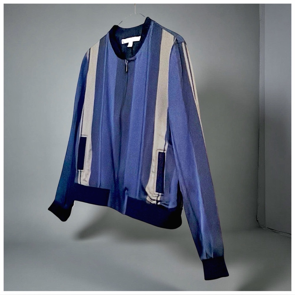 Nordstrom Collection Silk Striped
Bomber Jacket | Luxe Twill | Modern Classic - Picture 4 of 12